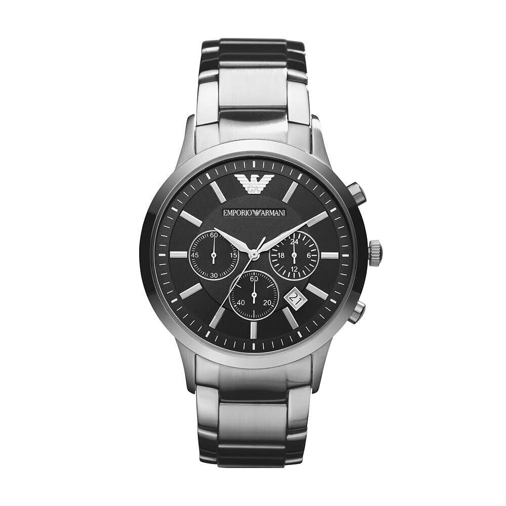 Emporio Armani Silver Metal Strap Chronograph Men's Watch