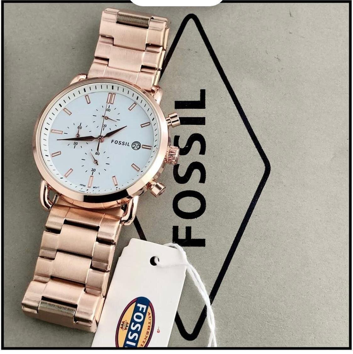 Classic Fossil White Dial Chronograph New Model Men's Watch