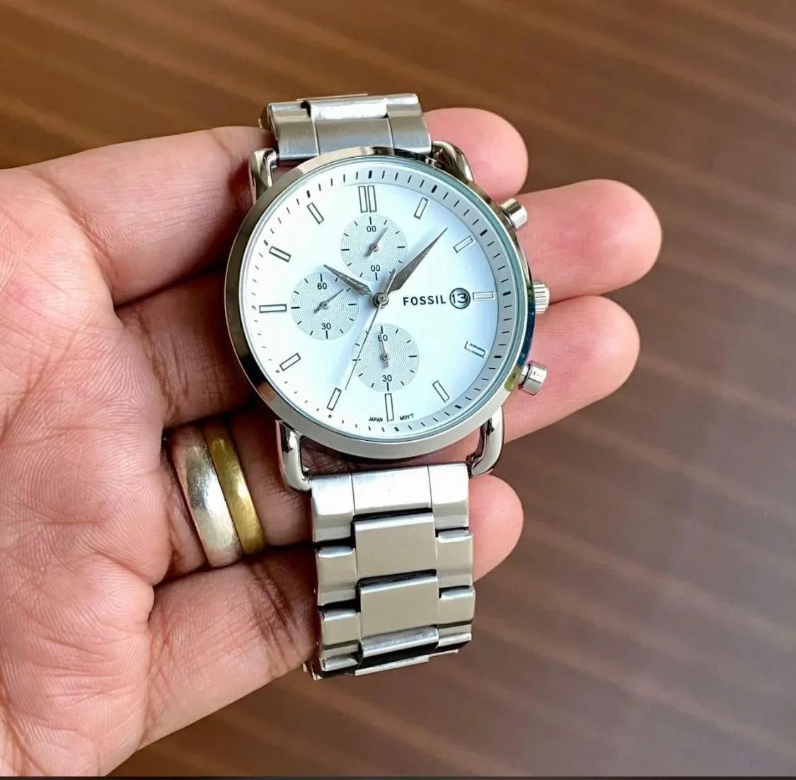 Captive Fossil White Dial Chronograph New Model Men's Watch