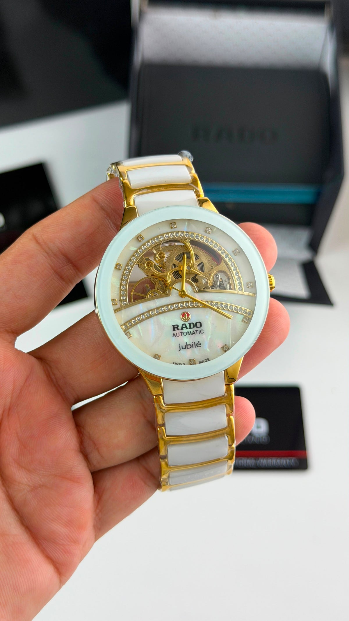 Rado Jubile White Dial Gold & White Bracelet Automatic Watch
