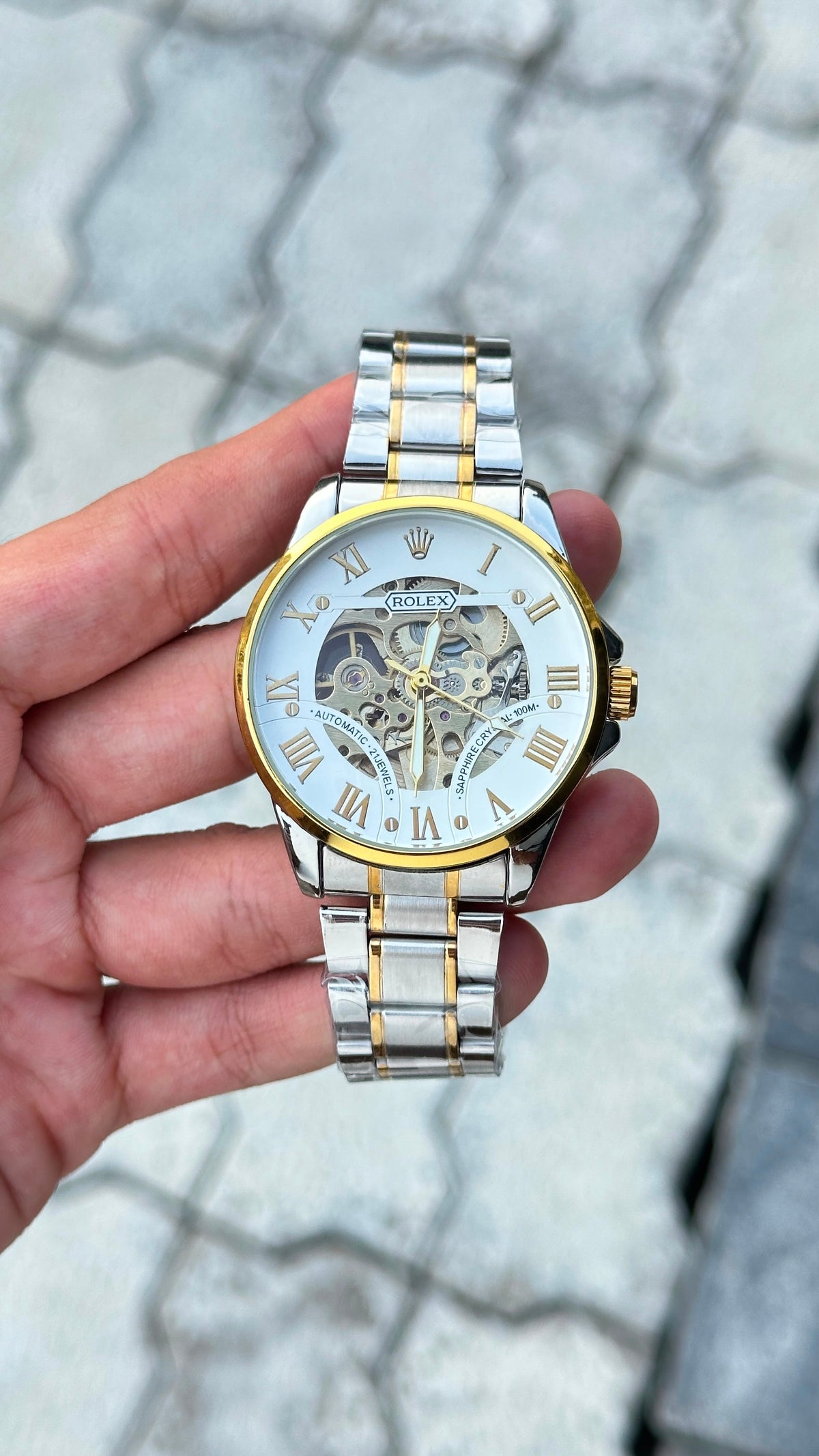 Rolex White Dial Gold Automatic Watch
