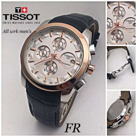 Tissot Premium Black Belt Chronograph Men's Watch