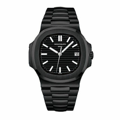 Patek Philippe Black Dial Metal Belt Men's Watch