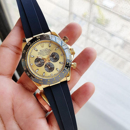 Casual Rolex Rainbow Gold Dial New Model Men's Watch