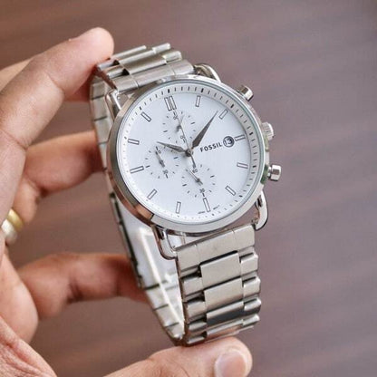 Captive Fossil White Dial Chronograph New Model Men's Watch