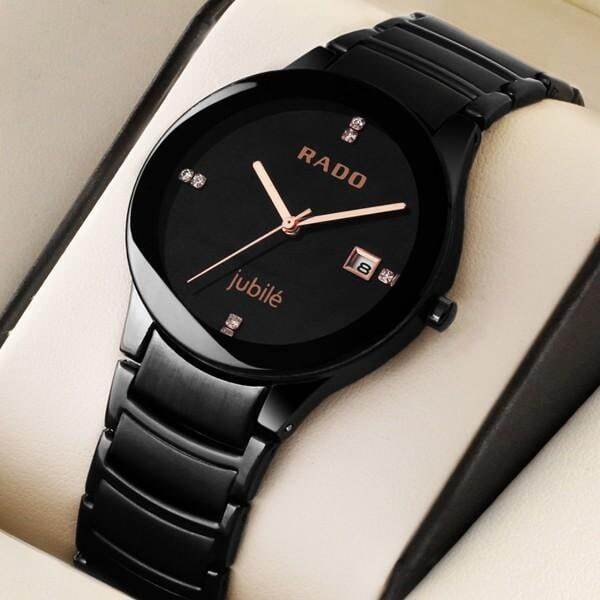 Classy Black With Gold Dial Rado Watch