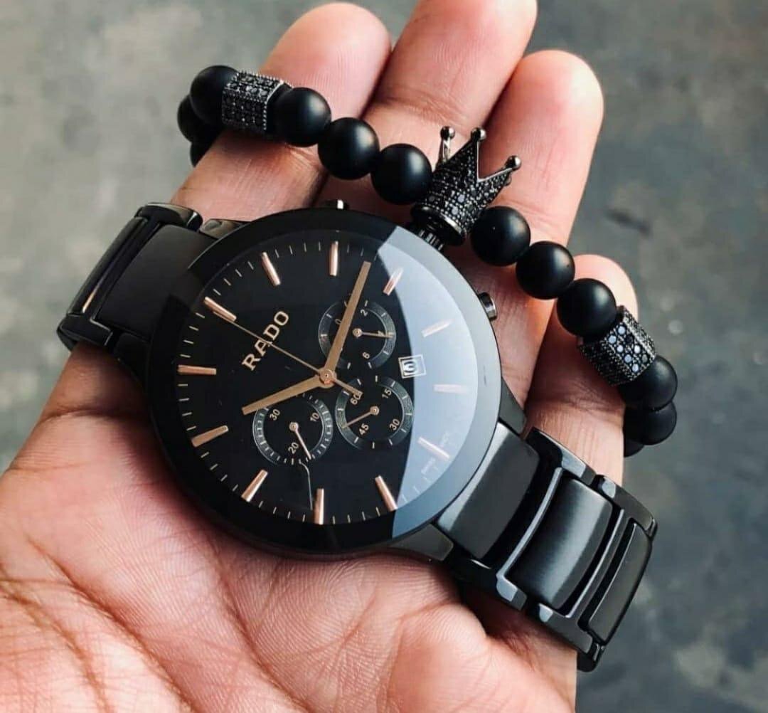 Men Rado Centrix Chronograph Black  Watch