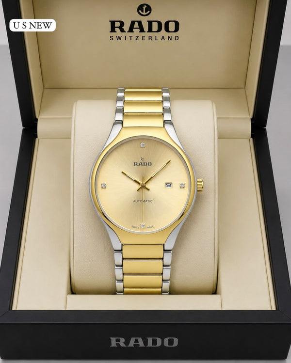 Round Luxury Premium Rado Silver & Gold Jubile Watch