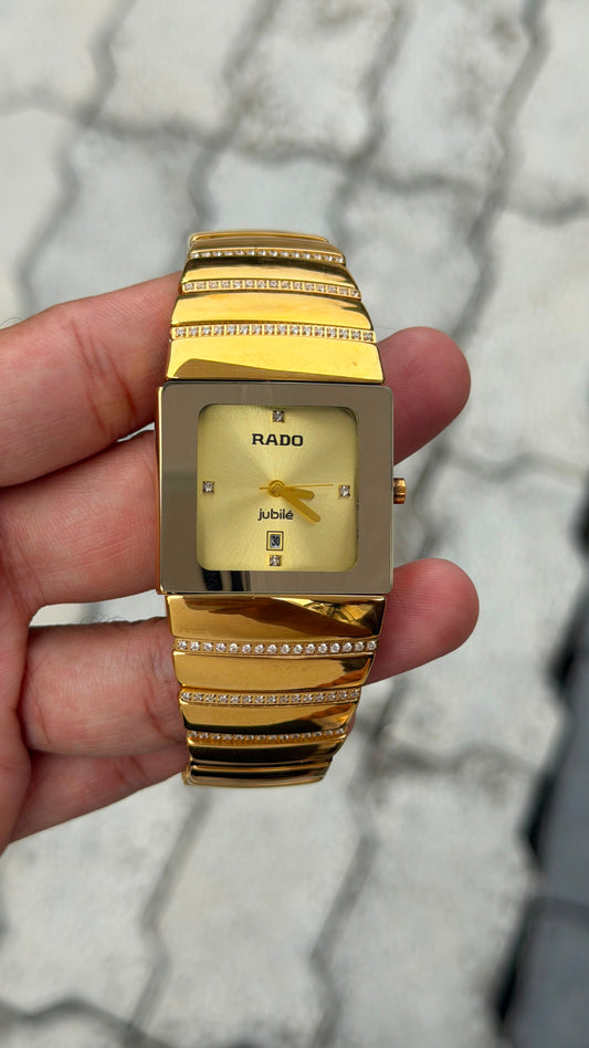 Rado Integral Jubilé Gold-Tone Gold Dial Diamond Watch for Unisex