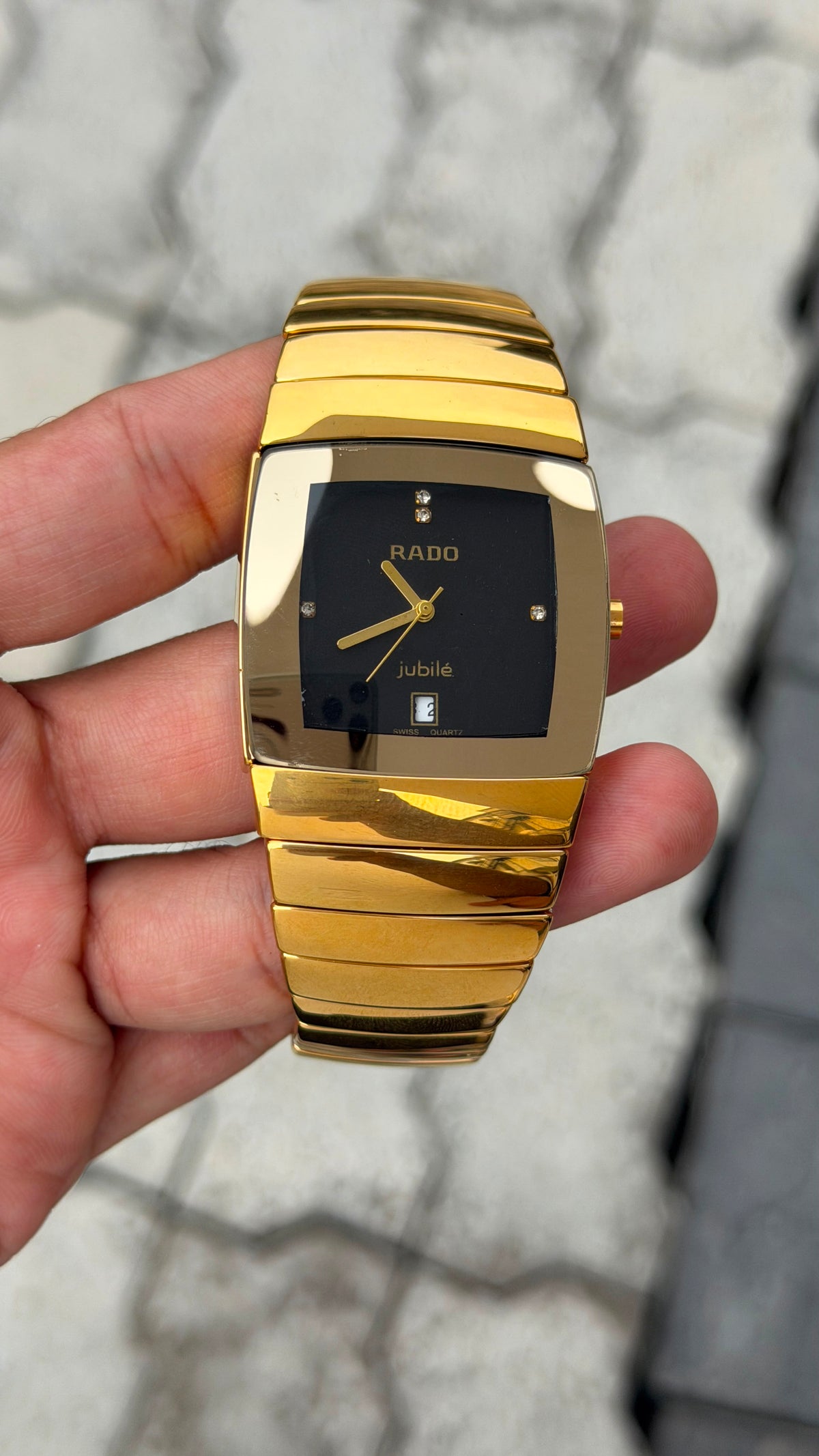 Rado Integral Jubilé Gold-Tone Black Dial Diamond Watch for Men