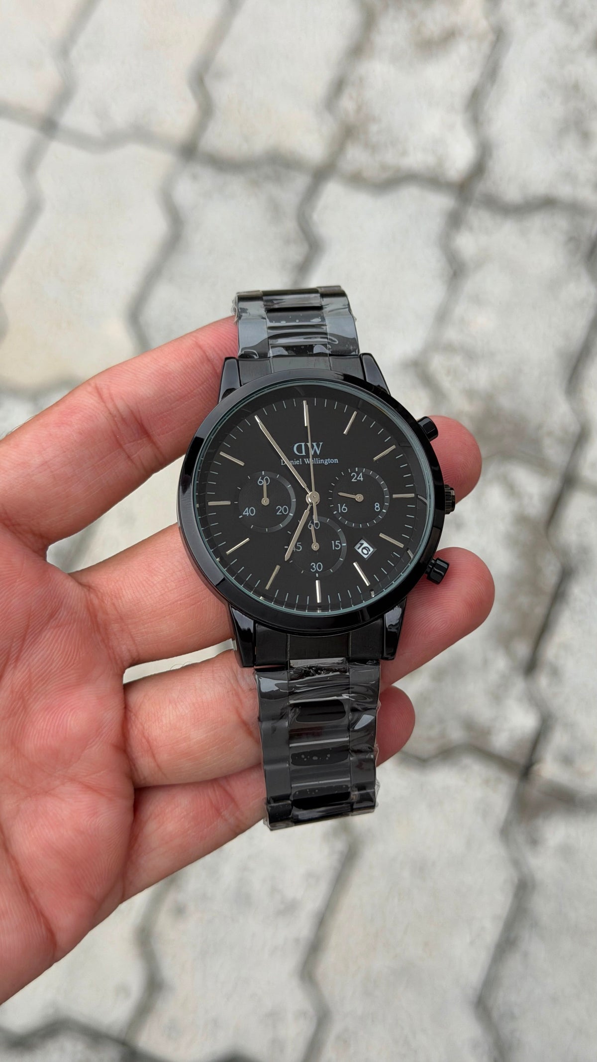 Daniel Wellington Chronograph Black-Tone Black Dial Stainless Steel Watch