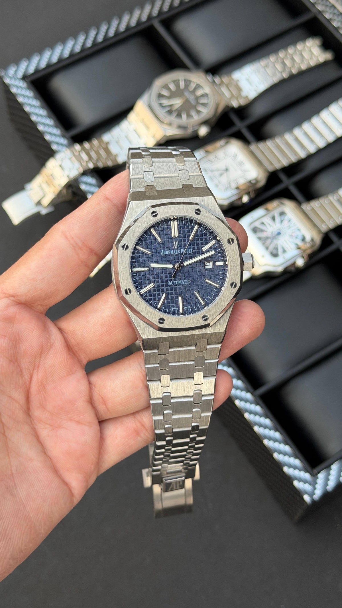 Audemars Piguet Royal Oak Silver-Tone Blue Dial Automatic Watch