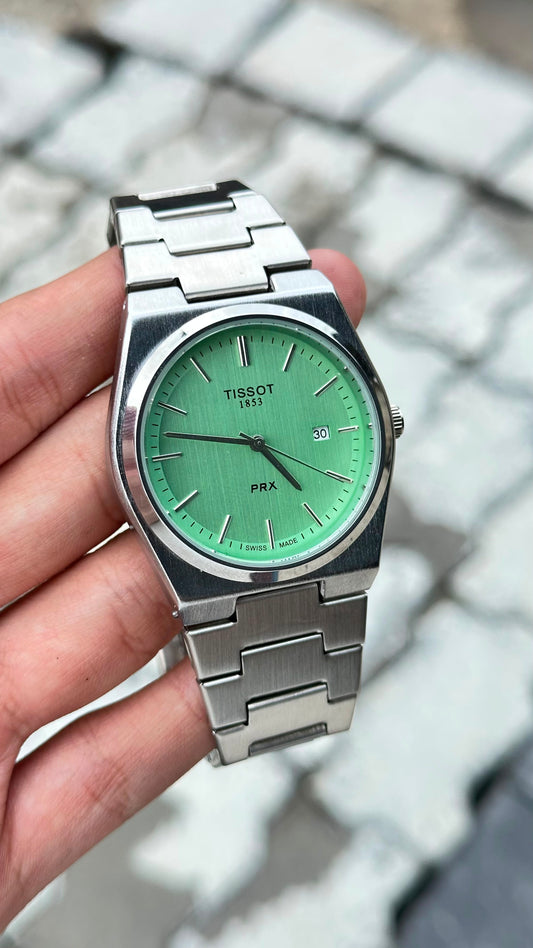 Tissot PRX Silver-Tone Mint Green Dial Stainless Steel Watch