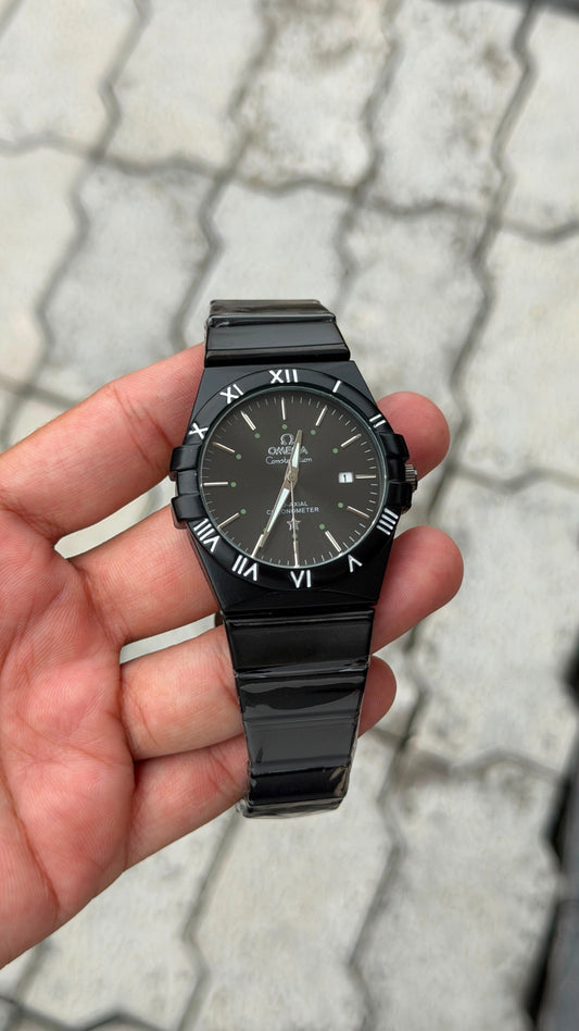 Omega Constellation Black Dial Black Watch