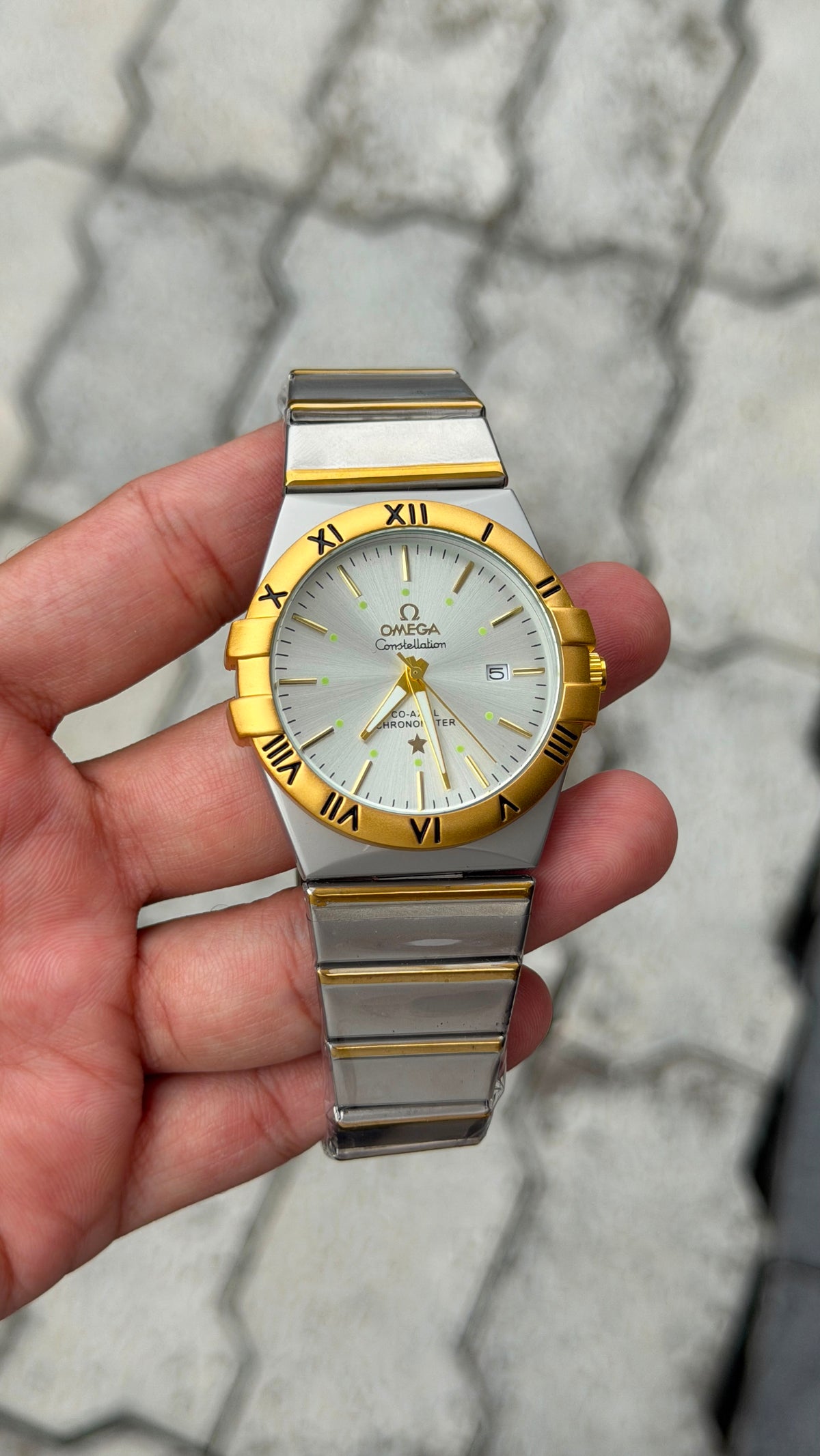 Omega Constellation White Dial Gold Bezel Two-Tone Watch