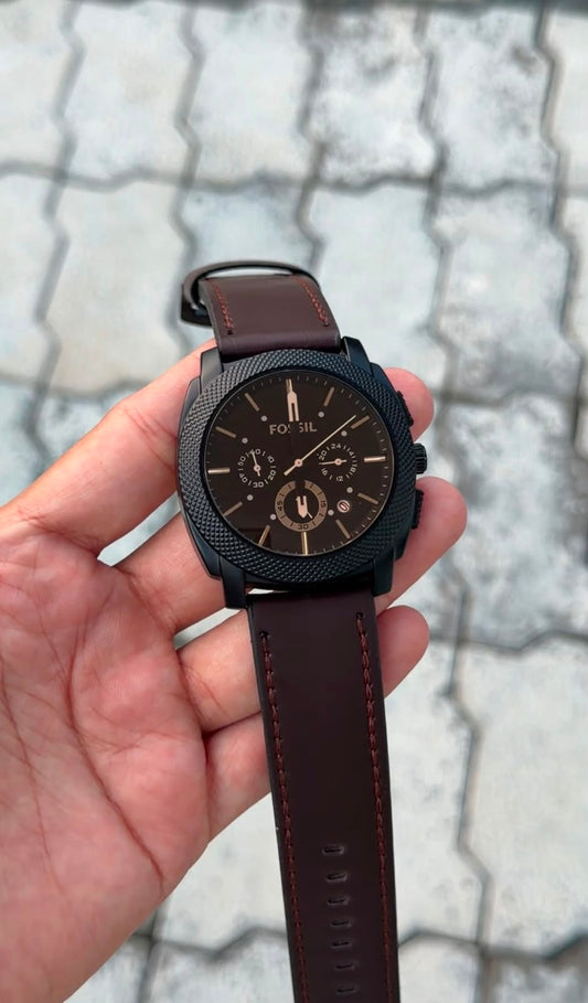 Fossil Brown Dial Brown leather watch