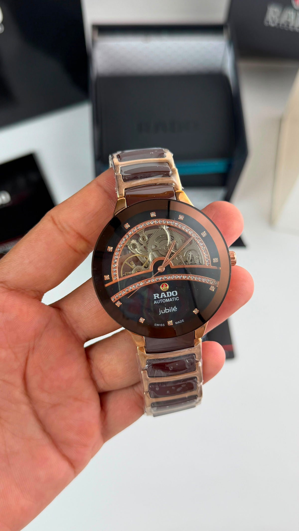 Rado Jubile Brown Dial Rose Gold & Brown Bracelet Automatic Watch