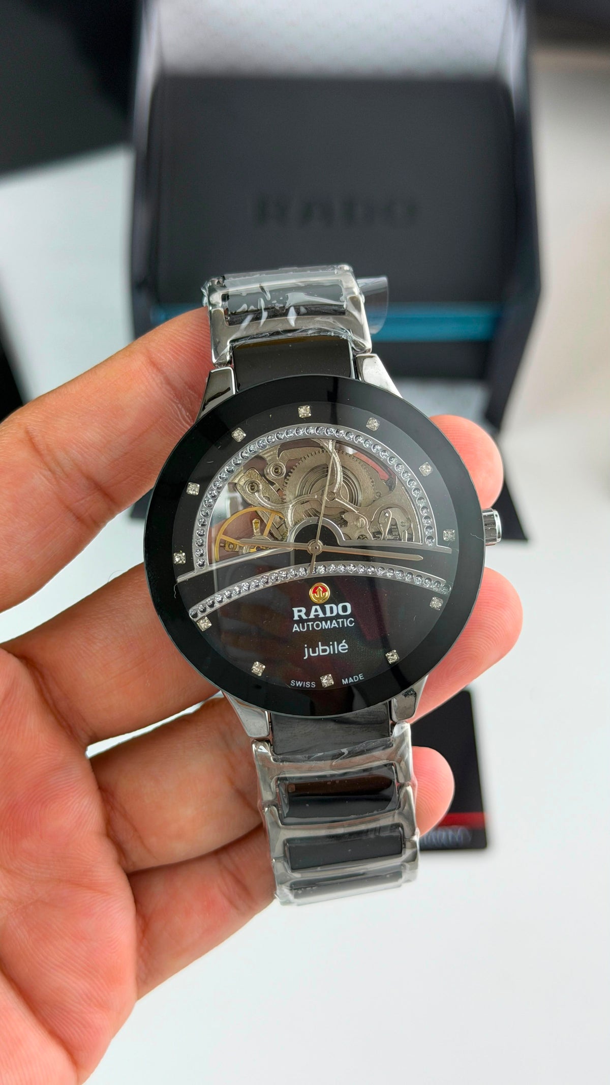 Rado Jubile Black Dial Silver & Black Bracelet Automatic Watch