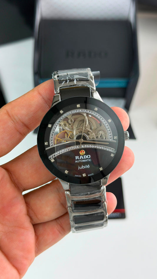 Rado Jubile Black Dial Silver & Black Bracelet Automatic Watch