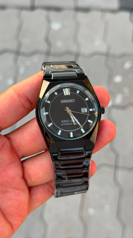 Seiko King Seiko Black Dial Black Bracelet Watch