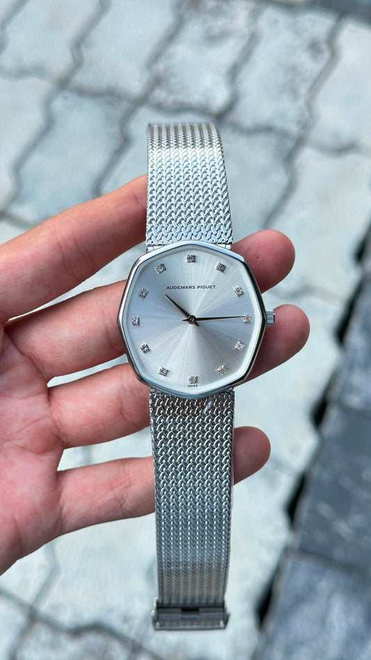 Audemars Piguet White Dial Silver Bezel Watch