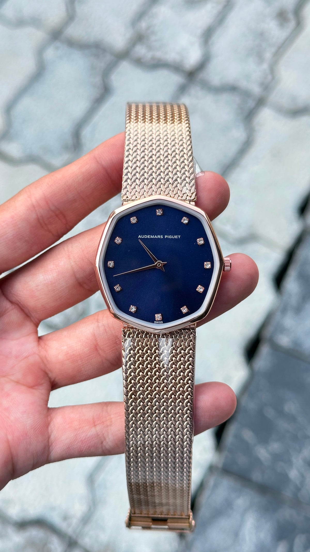 Audemars Piguet Blue Dial Rose Gold Bezel Watch