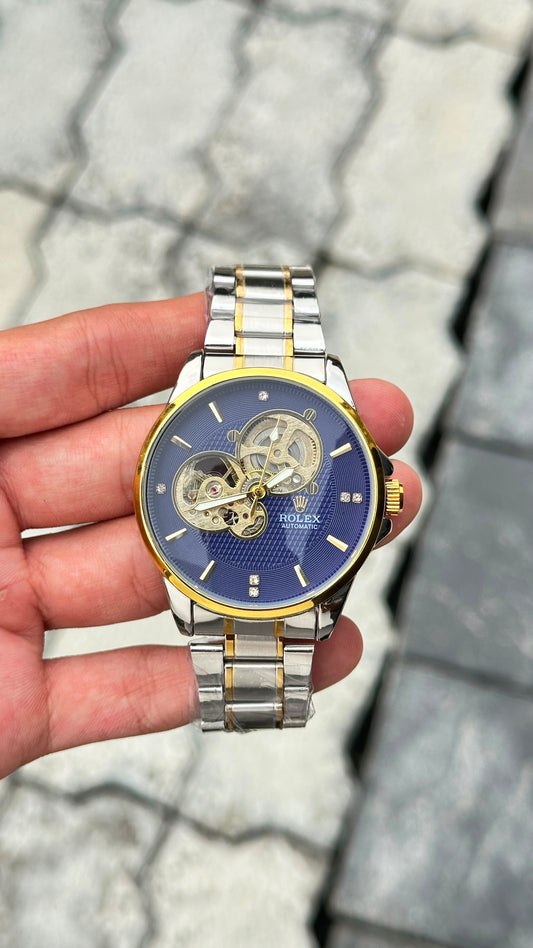 Rolex Blue Dial Gold Bezel Two-Tone Automatic Watch