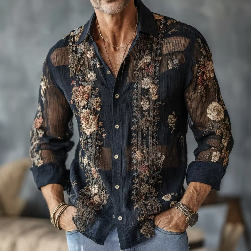 Shop the Men's Bushido Samurai Wolf Print Cotton Linen Shirt at Uroba.shop. Featuring Japanese-inspired artwork, breathable fabric, relaxed fit, and premium everyday comfort.