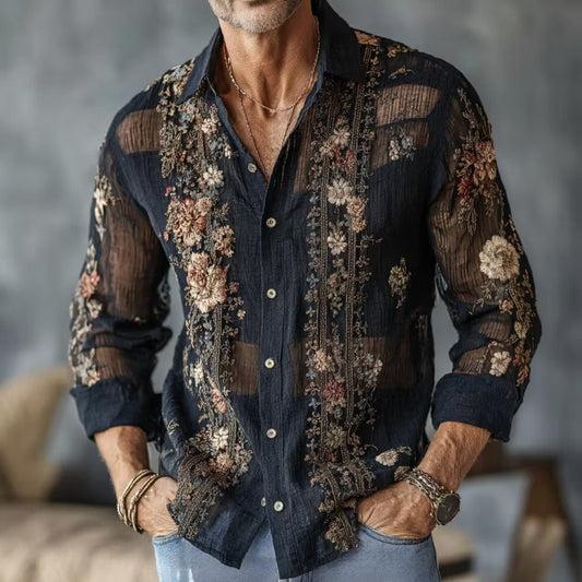 Shop the Men's Bushido Samurai Wolf Print Cotton Linen Shirt at Uroba.shop. Featuring Japanese-inspired artwork, breathable fabric, relaxed fit, and premium everyday comfort.