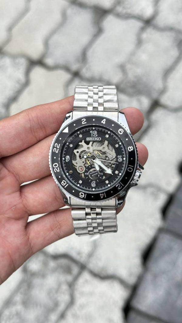 Seiko skeleton automatic watch