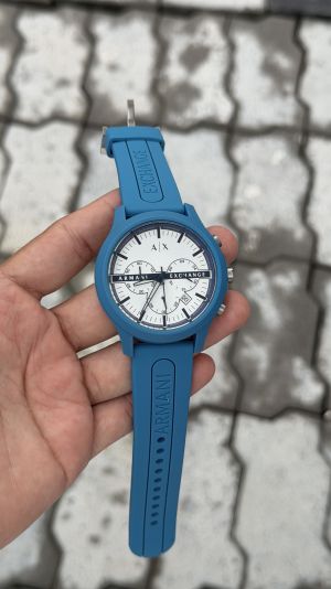 Armani Exchange Chronograph Blue Silicone Watch