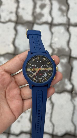Armani Exchange Chronograph Navy Blue Silicone Watch