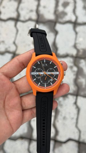Armani Exchange Chronograph Orange Black Silicone Watch